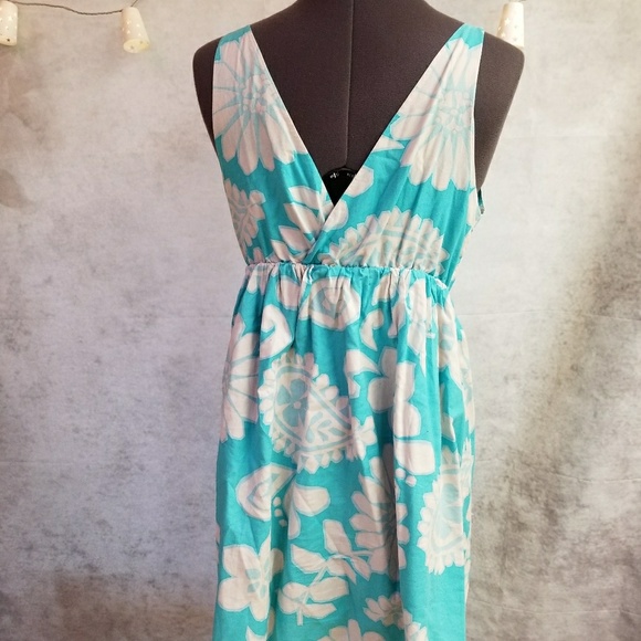 Aqua blue floral sun dress - Picture 3 of 3